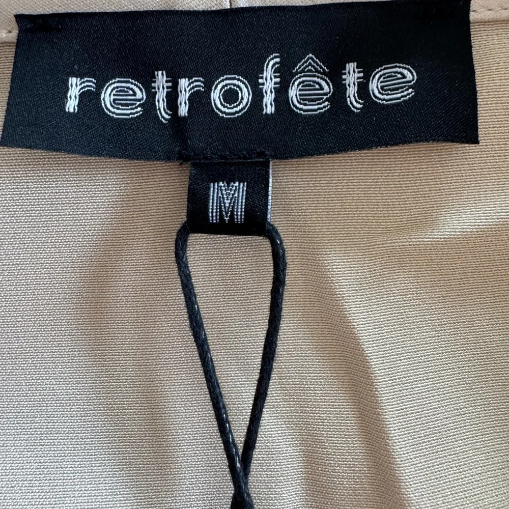 Revolve Retrofete Cream Asymmetrical Wrap Mini Dress - Picture 7 of 8